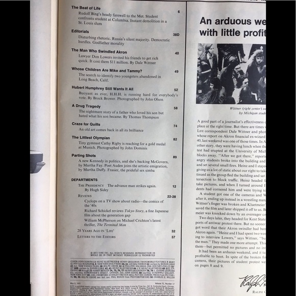 1972 Vintage Life Magazine with Olympian Gymnast Cathy Rigby - Picture 4 of 10